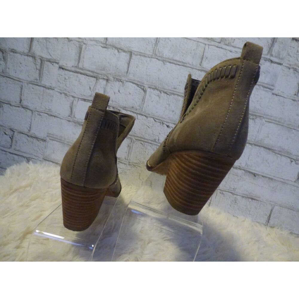 Anthropologie Dolce Vita Suede Dylan Brown Stitched Ankle Booties 6.5 NEW - Picture 9 of 10